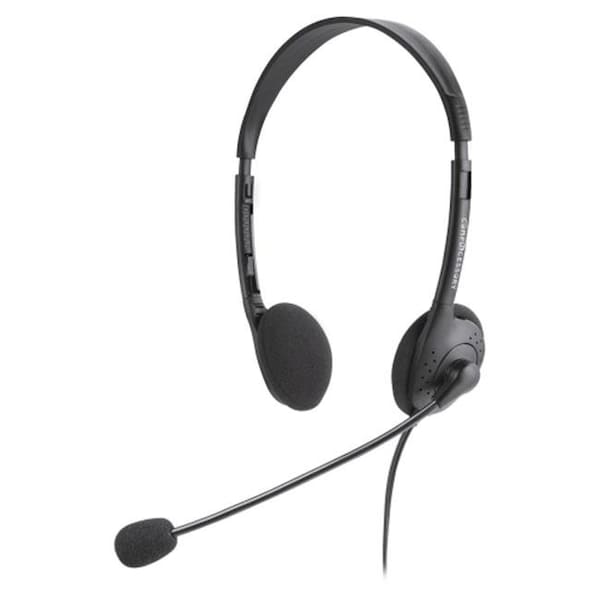 Ezgeneration Lightweight Stereo Headphones with Microphone 71 in. Cord BK EZ127482 - main